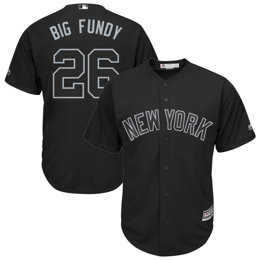 Men's New York Yankees #26 DJ LeMahieu "Big Fundy" Majestic Black 2019 Players' Weekend Replica Player Stitched MLB Jersey Men's New York Yankees #26 DJ LeMahieu "Big Fundy" Majestic Black 2019 Players' Weekend Replica Player Stitched MLB Jersey